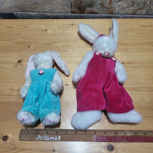 VTG Boyd & TY Ivy Bunny Rabbit Plush Stuffed Animal Easter Decor Set of 2 - Picture 6 of 14